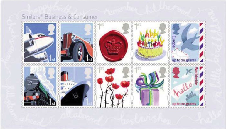 2010 GB - MS3024 - Smilers Business and Consumer Mini-Sheet MNH